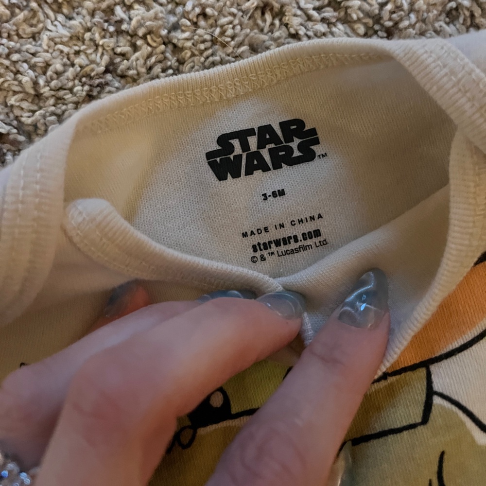 Set of 3 Star Wars Long Sleeve Onesies 3-6 Months - Picture 7 of 7
